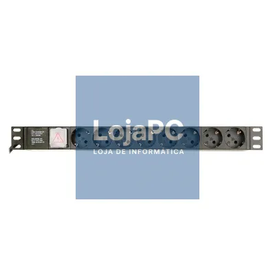 Gembird PDU, 8 tomadas Schuko, 1U, 16A, cabo de 3 m