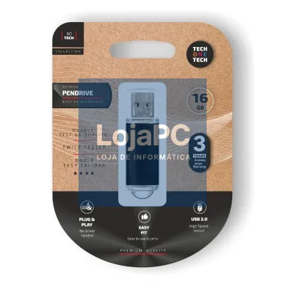 TECH ONE TECH Basic Pendrive 16Gb USB 2.0 Preto