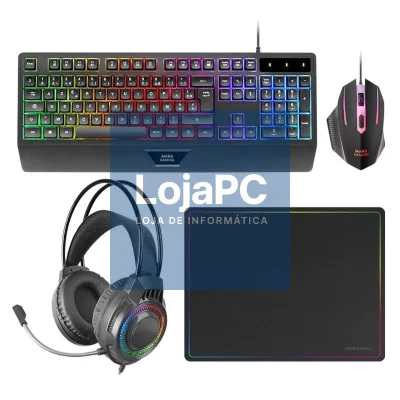 MARS GAMING TECLADO+RATO+TAPETE DE RATO+AUSCULTADOR