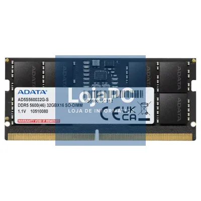 ADATA RAM AD5S560032G-S 32GB 5600Mhz DDR5 SODIMM