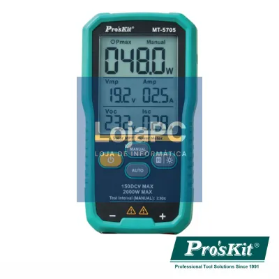 Testador MPPT Painéis Fotovoltaicos 2000W 150V 45A PROSKIT