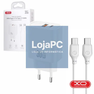 Alimentador 1x USB-A/1x USB-C 30W PD Branco XO