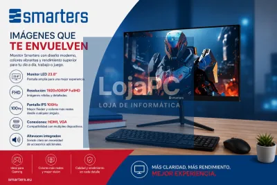Monitor de Secretária 238 Preto SM DM238B Smarters