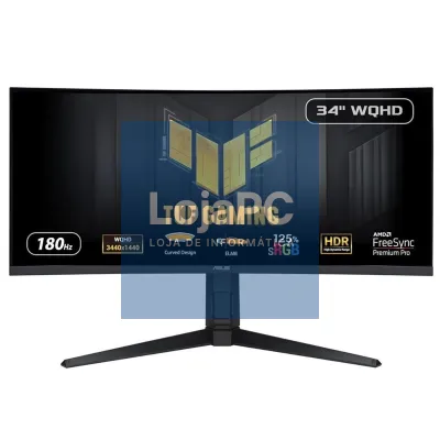 Asus VG34VQL3A Curved Gaming Monitor – 34 inch WQHD (3440 x 1440), 180Hz, 1500R, Curved design, Extreme Low Motion Blur, Freesync Premium Pro, 1ms (GTG), 125% sRGB, DisplayHDR 400 , DisplayWidget