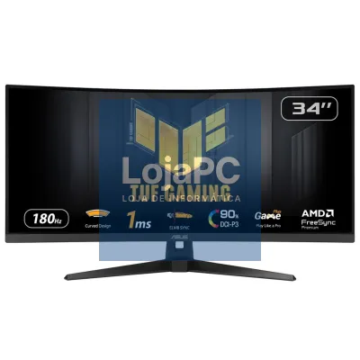 Asus TUF Gaming VG34VQ3B - 34" VA, WQHD (3440x1440), Curvo 1500R, 1ms MPRT, 400cd/m², 180Hz, HDR10, ELMB SYNC, FreeSync Premium, 90% DCI-P3
