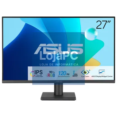 ASUS VA279HG Eye Care Gaming Monitor 27" - IPS, FULL HD, 16:9 120HZ (1920X1080), Luz Azul Reduzida, Flicker-Free, Black