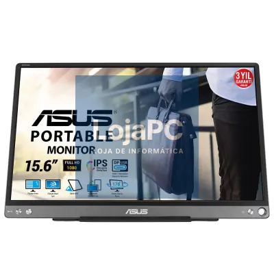 Asus ZenScreen MB16ACE - 15.6”, Full HD, Solução com Sinal Híbrido, USB Tipo-C, Flicker Free, Blue Light Filter, Superfície antirreflexo