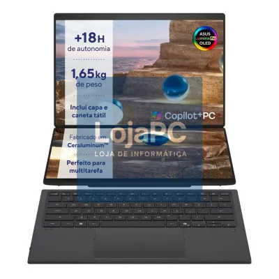 ASUS Zenbook DUO UX8407AA-U93BOHDCP1 - Intel Core Ultra 9, 32GB DDR5, 1TB SSD, 14'' OLED, Intel Graphics, Wi-Fi 7(802.11be) 2*2 + Bluetooth, Windows 11 Pro, 3Y Warranty,