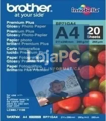 Brother Papel "Glossy" A4. 20 folhas. p/ 130/ 145/ 330/ 350/ 240/ 440/ 465/ 540/ 560/ 660/ 750/ 770/ 3360/ 5460/ 845/ 885