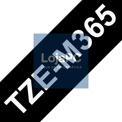 Brother Fita laminada mate - Texto branco sobre fundo preto, largura: 36mm, comprimento: 8m