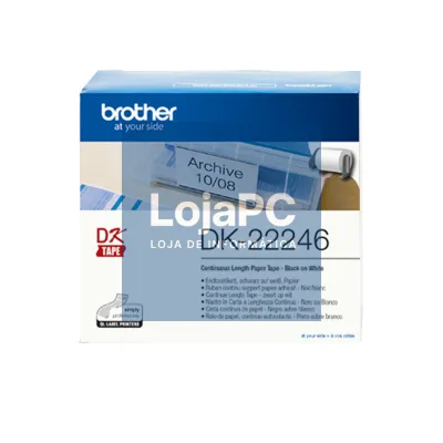 Brother Rolo de papel. contínuo autocolante de papel térmico (branco). Largura: 103 mm. Comprimento: 30,48 m