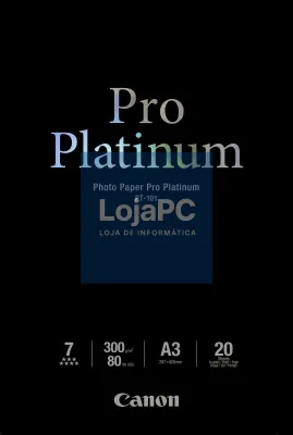 Canon Photo Paper Pro Platinum PT-101 A3, 20 Folhas