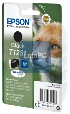 Epson Tinteiro Preto T1281 Tinta DURABrite Ultra (c/alarme RF+AM)