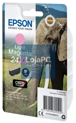 Epson Tinteiro Magenta claro Série 24XL Elefante Tinta Claria Photo HD (c/alarme RF+AM)