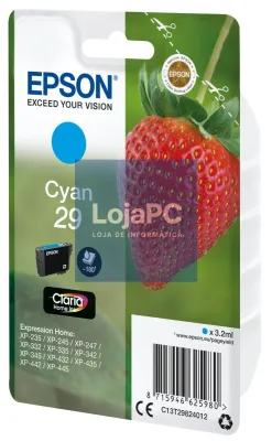 Epson Singlepack Cyan 29 Claria Home Ink