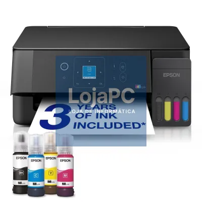 Epson EcoTank ET-2920 - Multifunções A4 com Wi-Fi, AirPrint, ecrã LCD 3.7 cm, impressão, cópia, digitalização, bandeja traseira 100 folhas e fotos sem margens 10x15 cm.