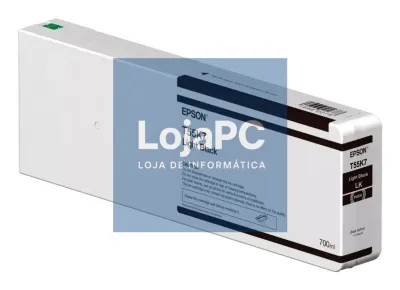 Epson Singlepack Light Black T55K700 ultraChrome HDX/HD 700ml <b> Necessário atualizar o firmware do equipamento, consultar site da Epson.</b>