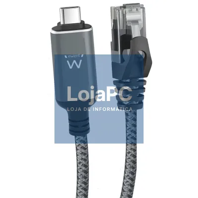 EWENT Cabo adaptador USB-C 3.1 para RJ45 CAT6 FTP, 1Gbps, fabric, 2m
