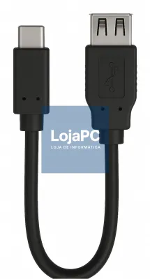 EWENT USB 2.0 Type-C extension cable, type C to A M/F, AWG28, PD 15W, Data 480Mbps, PVC, black, 0.2m