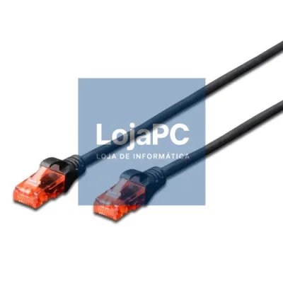 EWENT Cabo de rede Cat.6 U/UTP 3.0m preto