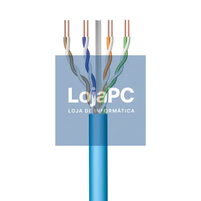 EWENT Bobine de Instalação Cat 6A U/UTP AWG23/1 CU 50mt. CPR Eca Class SOLID, Jacket: LSZH azul