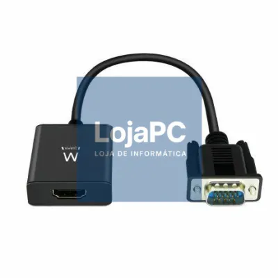 EWENT Cabo Conversor VGA macho - HDMI fêmea com audio 0.20m