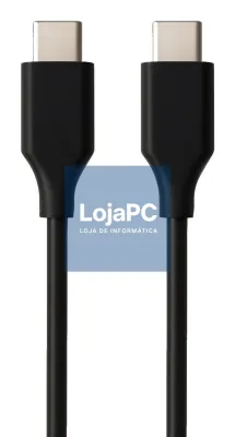 EWENT Cabo USB C 2.0, tipo C para C M/M, AWG20, PD 240W, Data 480Mbps, PVC, preto, 1m, Ecobag