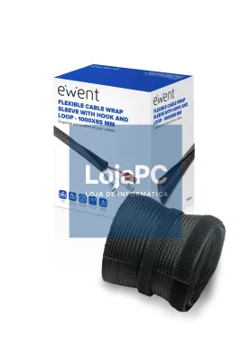 EWENT Maga Flexível para Organizar Cabos com Fecho, 1000x85mm