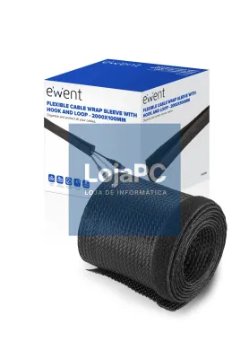 EWENT Maga Flexível para Organizar Cabos com Fecho, 2000x100mm