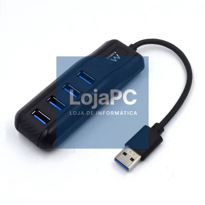 EWENT HUB USB 3.2 Gen 1, 4 portas, Alimentação USB