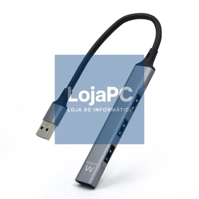 EWENT HUB USB 3.2 Gen 1, 1 porta USB 3.2 Gen1 + 3 portas USB 2.0