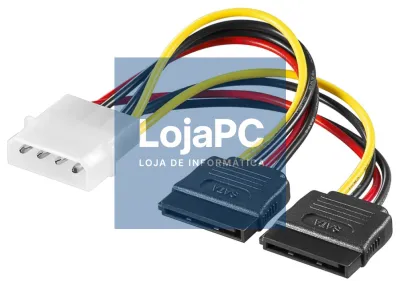 EWENT Cabo adaptador de alimentação em Y para PC, macho de 5,25" para 2 conectores SATA, 0,13m