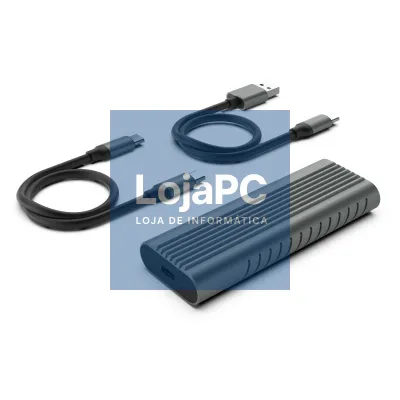 EWENT Caixa Externa USB 3.2 Gen2 USB C M.2 NVMe SSD screwless, Cabo USB C e USB A