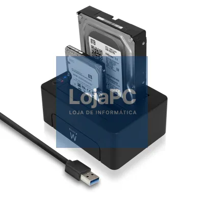 EWENT Dockstation Dupla USB 3.2 Gen 1 para HDD/SSD SATA de 2.5 e 3.5 polegadas