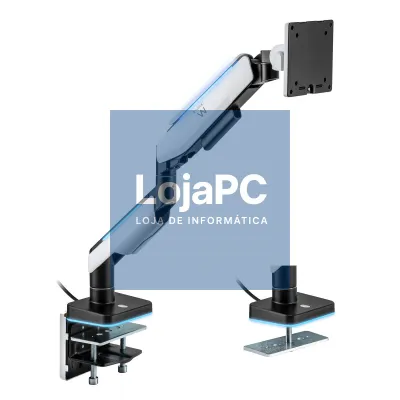 EWENT Suporte Monitor 1 Monitor até 49" (Flat/Curved/Ultrawide) e 20Kg, Full VESA 75x75 / 100x100, Luz RGB