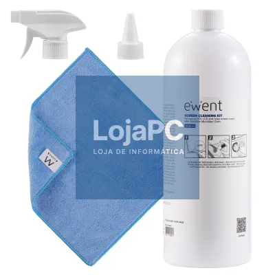 EWENT Spray Universal Refill conjunto de limpeza 1000ml + pano 30x30cm com spray doseador (Refil para EW5668/EW5671/EW5678)