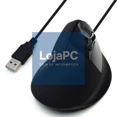 EWENT Rato Óptico Ergonómico Vertical, 800-1200-1600dpi-1800 dpi, 5 botões, preto