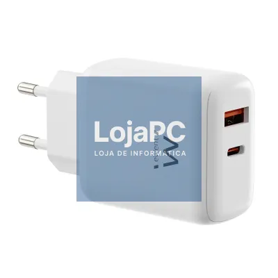 EWENT USB GAN AC charger 45W, 1xUSB-C 45W PD3.0 + 1xUSB-A QC3.0 x4protections, compact design white