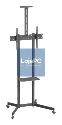EWENT Suporte Móvel para Tv´s 37 a 70" e 45Kg com prateleira para câmara. Min VESA 100x100 Max VESA 600x400