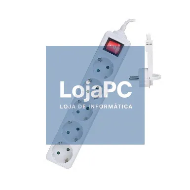 EWENT Tomada múltipla de 5 entradas com interruptor luminoso, tomada plana, cabo 1.5m