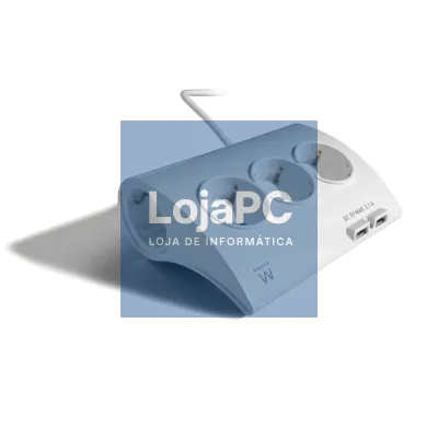 EWENT Tomada múltipla com 5 entrada e 2 portas USB, cabo 1.5m