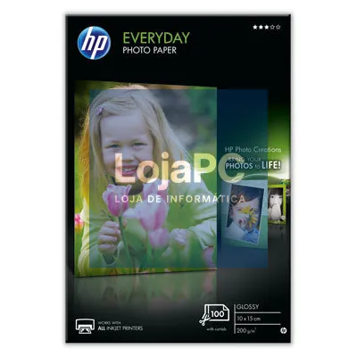 HP Everyday Glossy Photo Paper-100 sht/10 x 15 cm