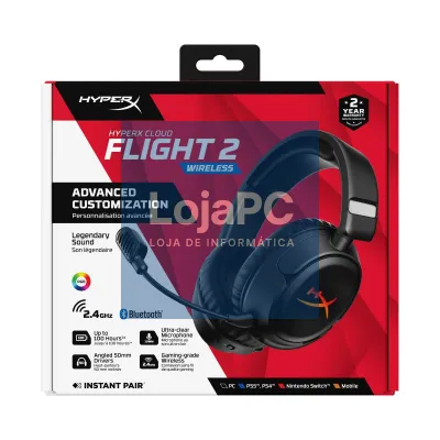 HP HyperX Cloud Flight 2 - Headset de gaming sem fios - Preto