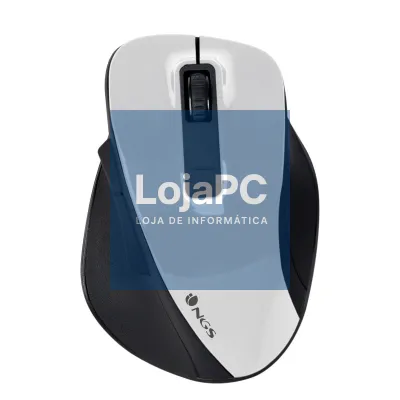 NGS Rato otico sem fios - DPI 800/1200/1600 - 5 Botões - tamanho grande - Branco