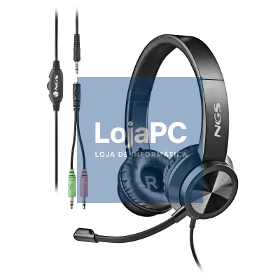 NGS Auscultadores com fio, Jack 3,5MM & 1-2 Jack Adaptor Volume Control, Soft Earpads