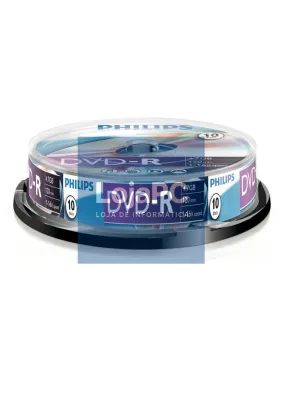Philips DVD-R 4,7GB 16x Cakebox (10 unidades)
