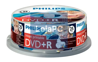 Philips DVD+R 4,7GB 16x Printable mate Cakebox (25 unidades)