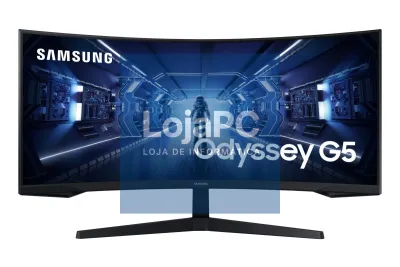 Samsung Odyssey G55T - Monitor Gaming Curvo 34", LED VA, Ultra Wide Quad HD (3440 x 1440), 21:9, 250 cd/㎡, 2500:1, 1ms (MPRT), 16.7 Milhões de Cores, 165 Hz, HDR10, 1000R, FreeSync Premium - Preto
