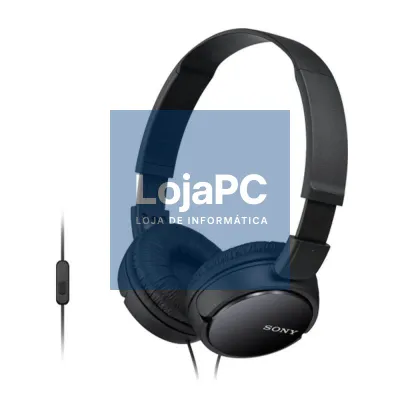 Sony MDR-ZX110APB - Auscultador dobrável com microfone, Unidade de diafragma 30 mm, Sensibilidade: 98dB/mW, Impedância: 24 ohm (1KHz), Resposta de Frequência: 12-22,000Hz, Cor: Preto