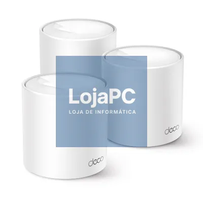 TP-Link DecoX10 3 pack - Composto por 3 unidades AX1500 Whole Home Mesh Wi-Fi 6 System, 300 Mbps at 2.4 GHz + 1201 Mbps at 5 GHz, Internal Antennas, 2× Gigabit Ports (WAN/LAN auto-sensing)